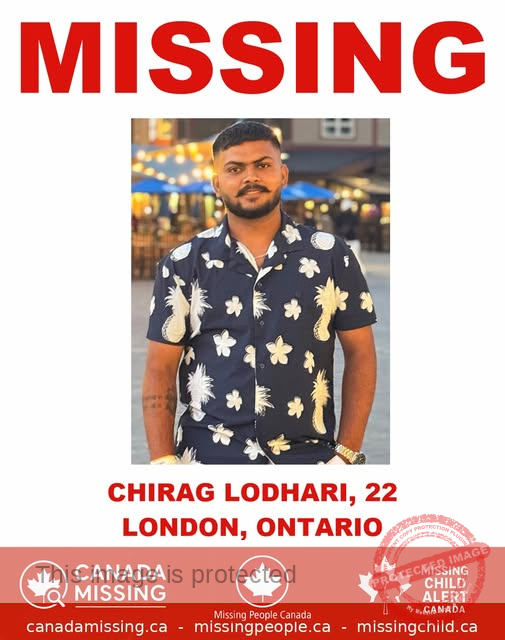 London Police Seek Public’s Help in Finding 22-Year-Old Chirag Lodhari