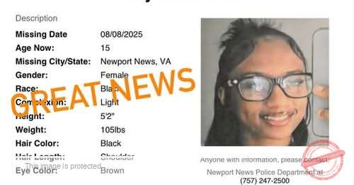 Good News: Missing Teen Jaliyah James Found Safe in Newport News, VA