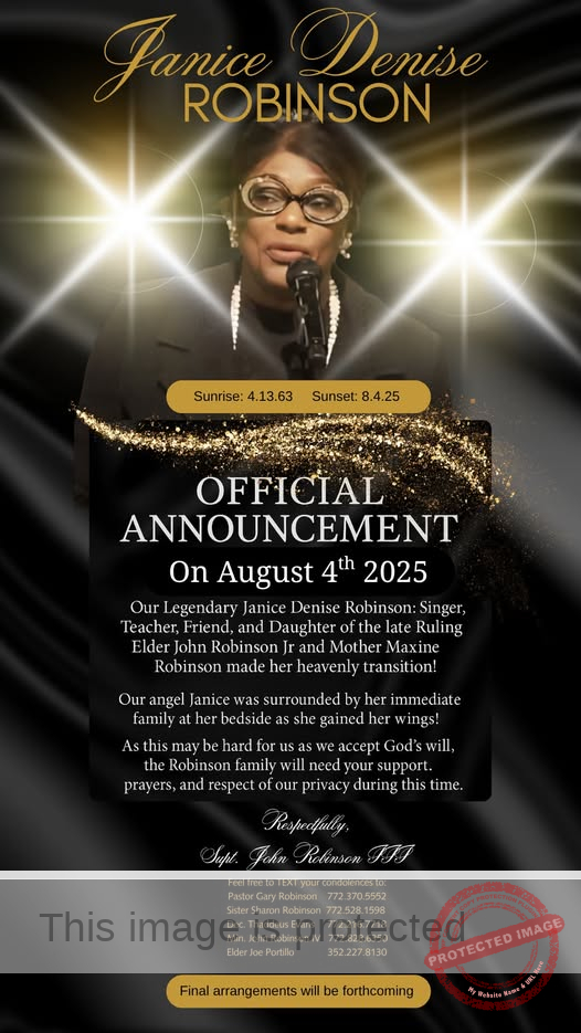 In Loving Memory of Janice Robinson: A Beloved Sister, Servant of God, and Beacon of Love