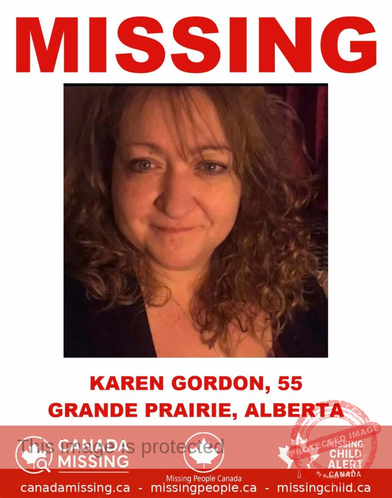 MISSING PERSON ALERT: Karen Gordon, 55, Last Seen in Grande Prairie, Alberta