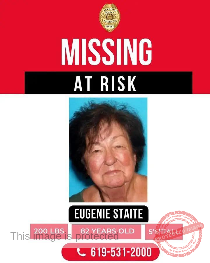 Missing Person Alert: Eugenie Staite, 82, Last Seen in San Diego, CA on 8/5/25