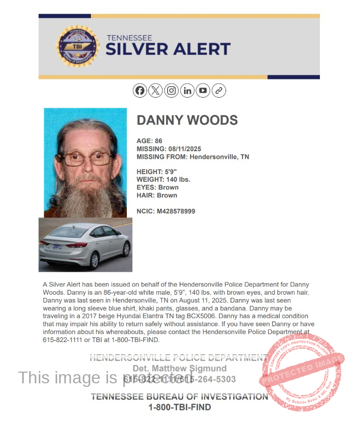 TNSilverAlert: Help Find 86-Year-Old Danny Woods Missing from Sumner County