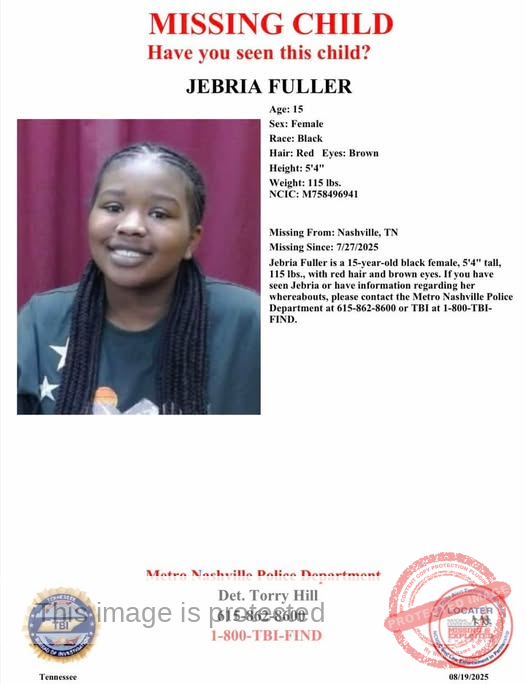 Tennessee Authorities Seek Public Help in Locating Missing Teen Jebria Fuller