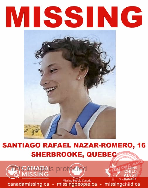 MISSING PERSON: 16-Year-Old Santiago Rafael Nazar-Romero Last Seen in Sherbrooke, Quebec