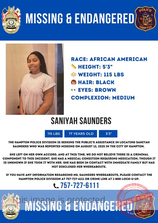Community Pleads for Help Finding Missing Hampton Teen Saniyah