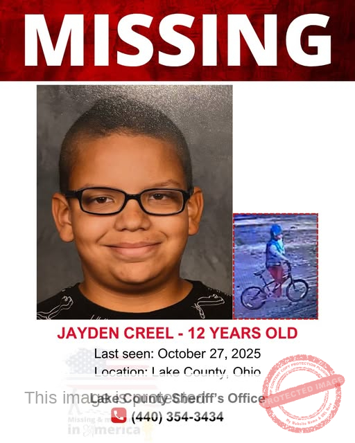 MISSING CHILD ALERT: 12-Year-Old Jayden Creel Missing from Lake County, Ohio