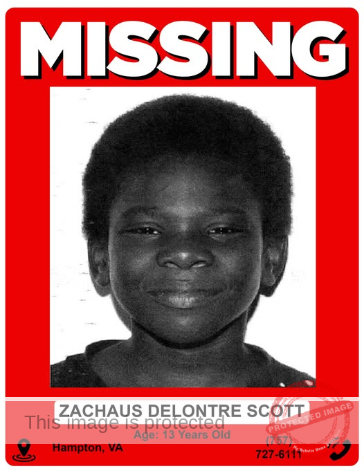 13-Year-Old Zachaus Delontre Scott Missing in Hampton, Virginia — Authorities Seek Public Help