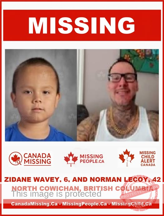 Missing Boy and Grandfather in North Cowichan, BC – Zidane Wavey, 6, and Norman Lecoy, 42