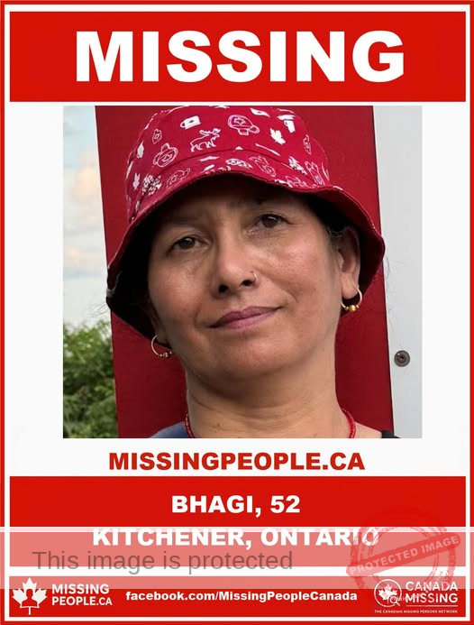 MISSING PERSON: 52-YEAR-OLD BHAGI, MISSING FROM KITCHENER, ON